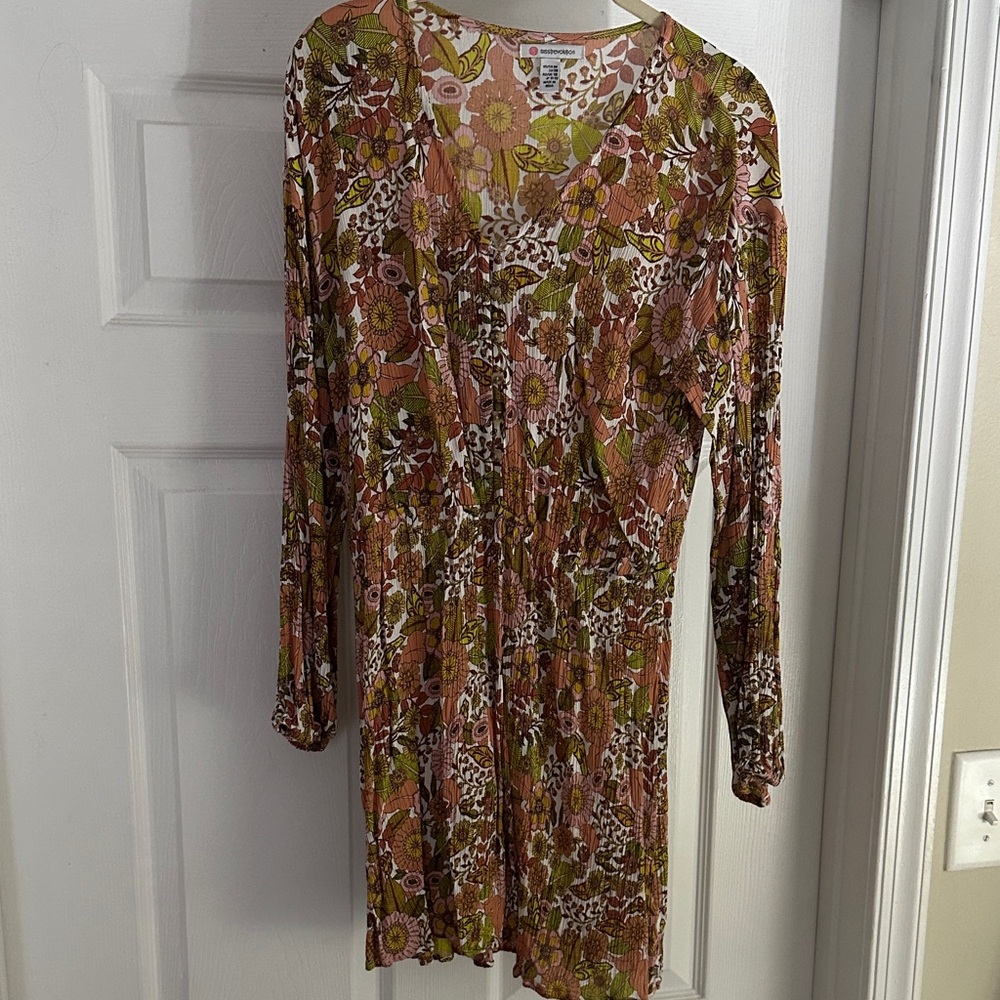 Floral V-Neck Long Sleeve Dress